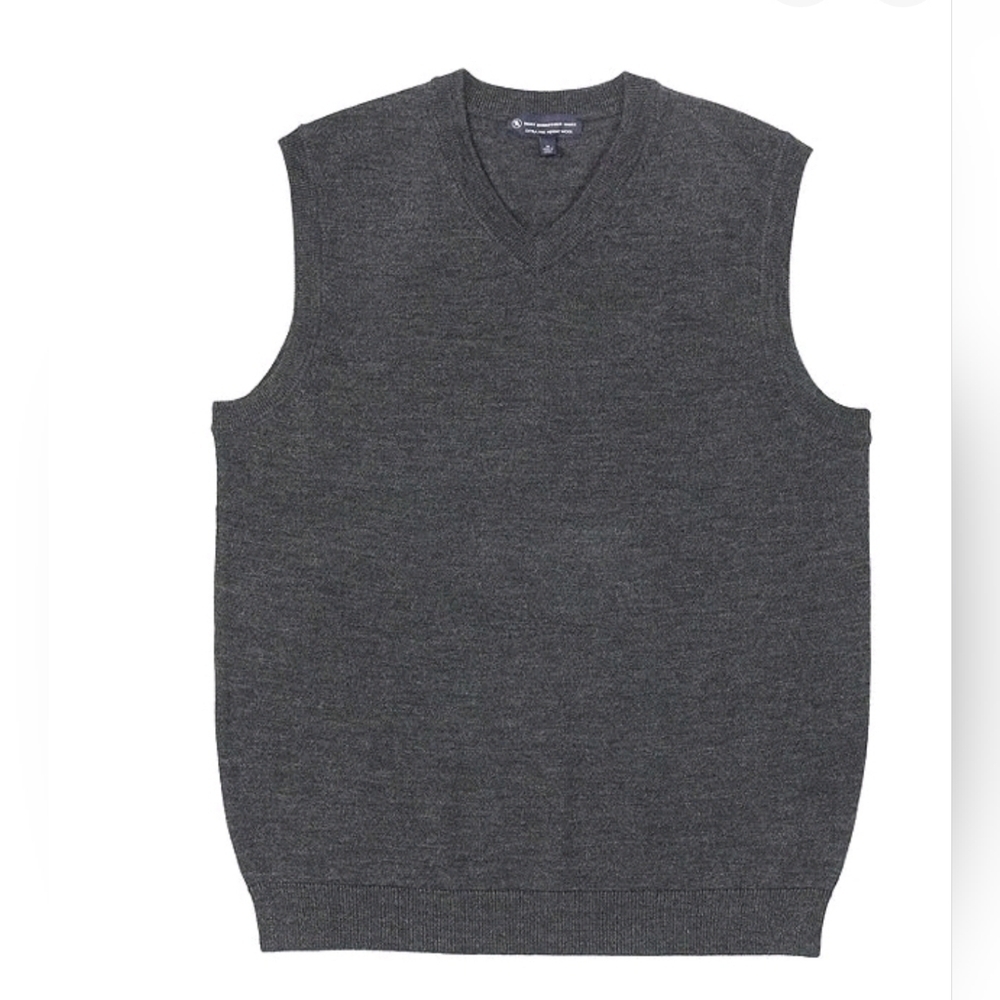 Hart Schaffner Marx 100%  Merino Wool V-Neck Vest, Men's Gray Sweater Vest XL